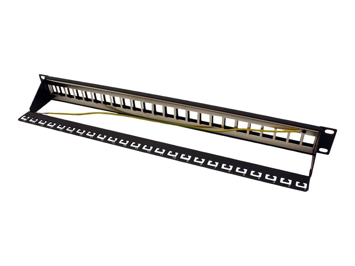 Roline - Leeres Keystone-Patchpanel - CAT 5e/6/6a - STP - Schwarz - 48.3 cm (19"")