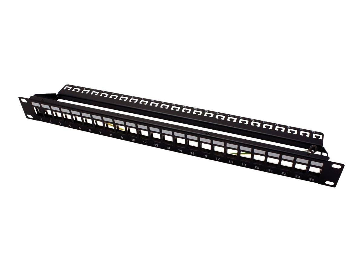 Roline - Leeres Keystone-Patchpanel - CAT 5e/6/6a - STP - Schwarz - 48.3 cm (19"")