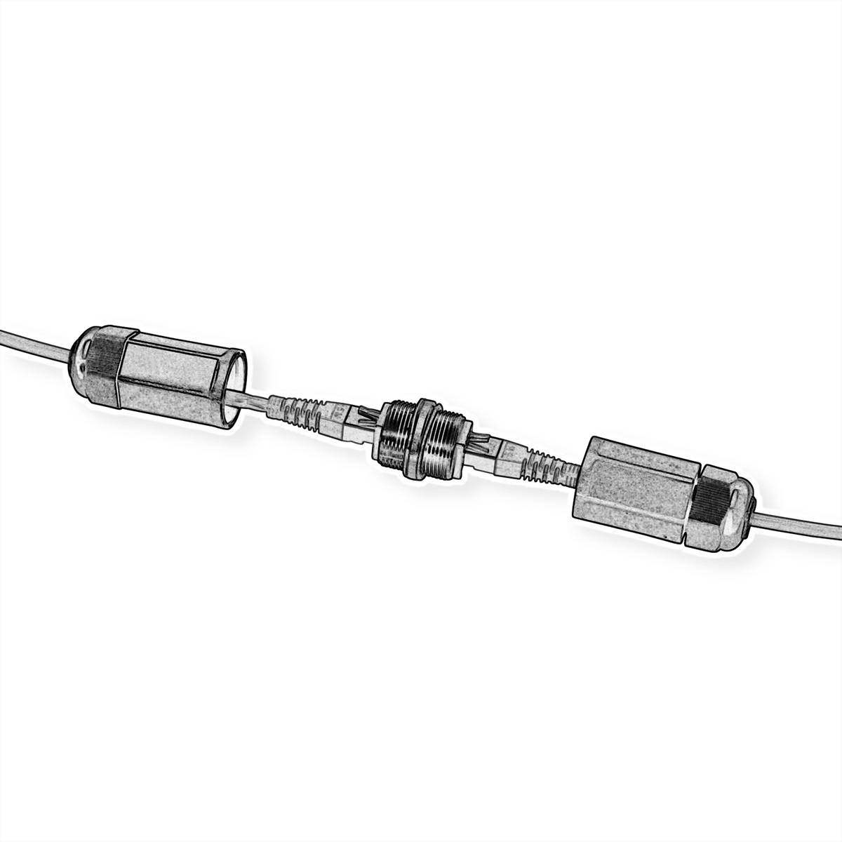 VALUE RJ-45 Kupplung geschirmt, Cat.6 (Class E), Outdoor/Industrie, schwarz