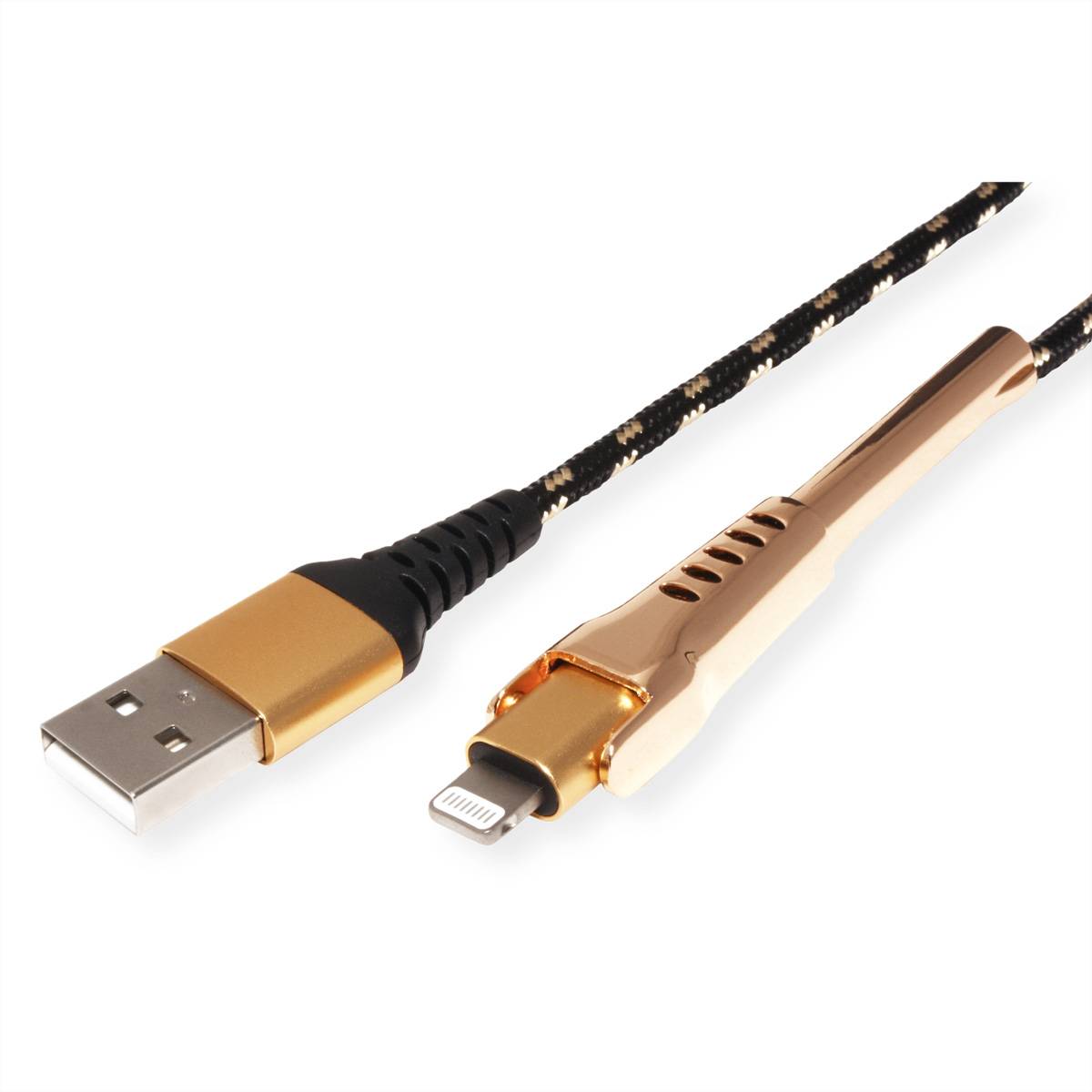 ROLINE GOLD USB 2.0 Sync- & Ladekabel USB-A/8pin, Stütze, 1 m