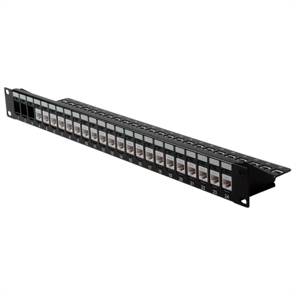 Roline - Patch-Panel-Gehäuse - CAT 6e - UTP - Schwarz - 48.3 cm (19"")