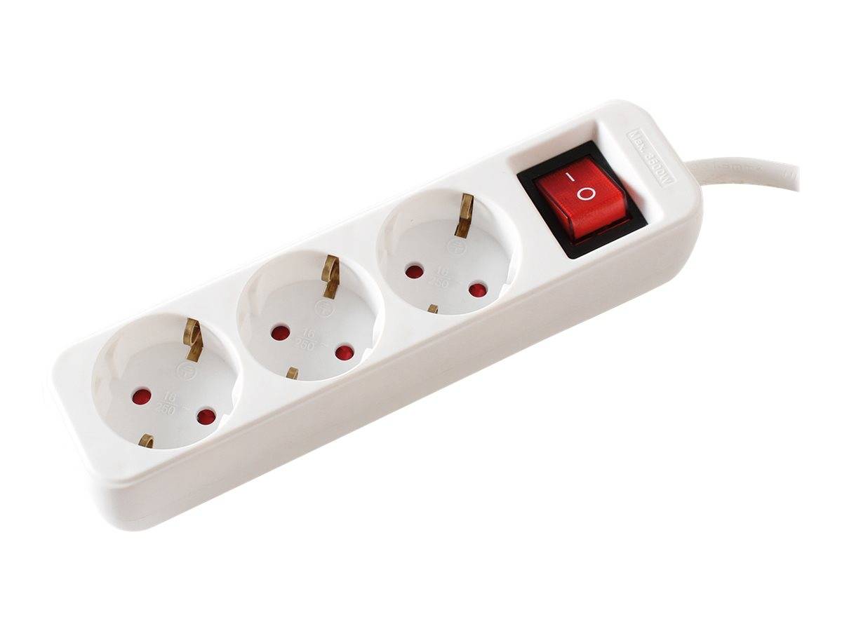 Value 19.99.1079 Steckdosenleiste mit Schalter Weiß Schutzkontakt 1St.