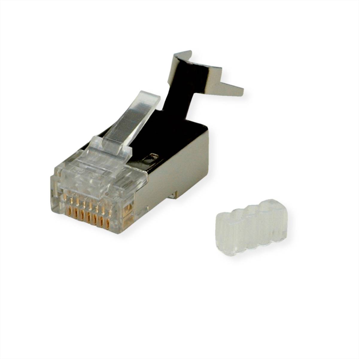ROLINE RJ-45 Modular Plug geschirmt, Cat.6 (Class E) für Massivdraht, 10 Stck