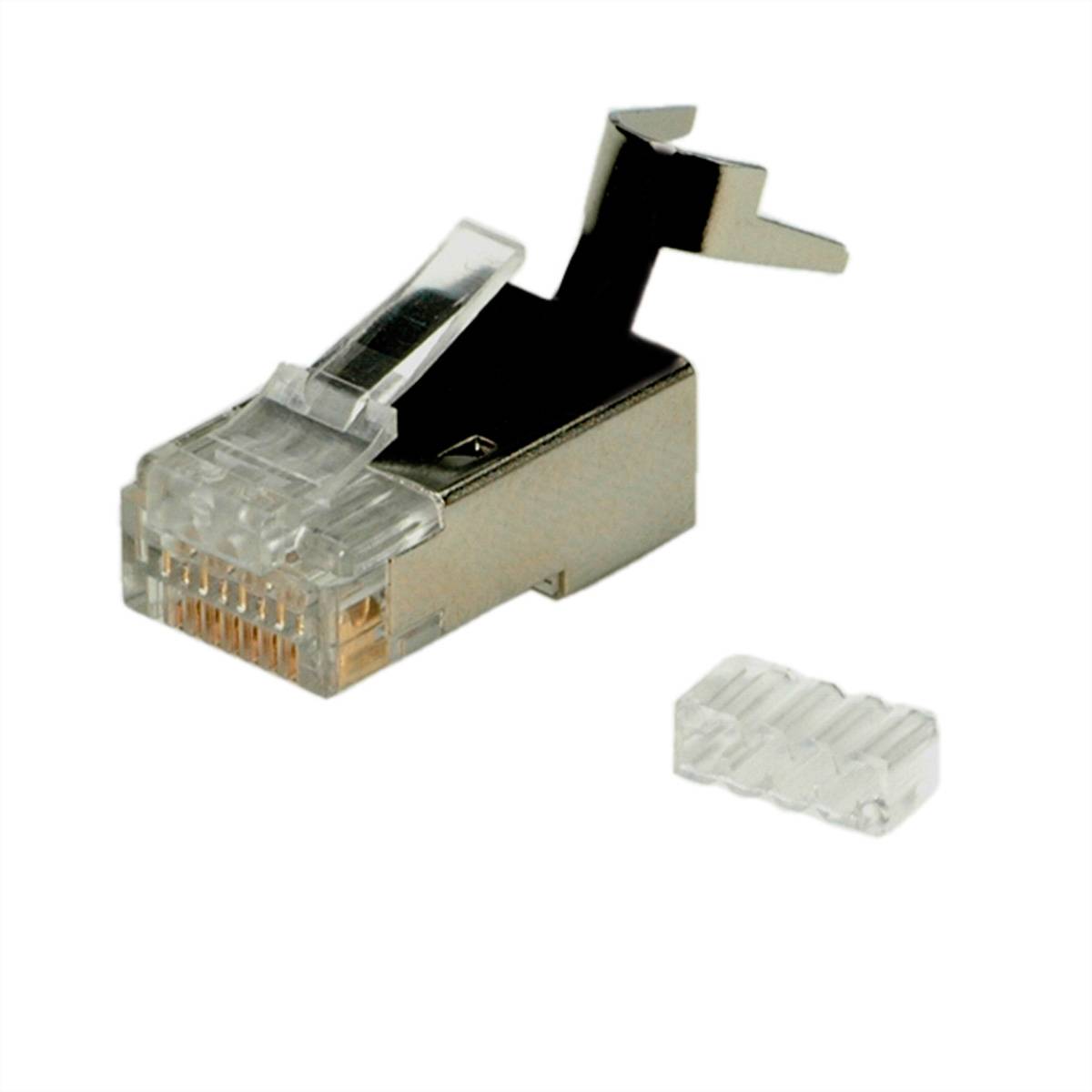 ROLINE RJ-45 Modular Plug geschirmt, Cat.6 (Class E) für Massivdraht, 10 Stck