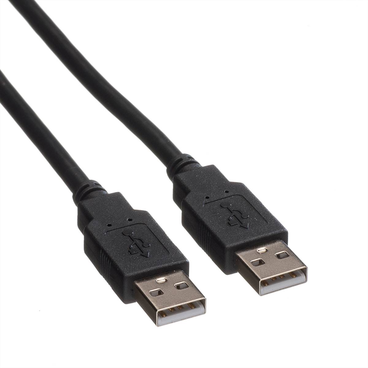 ROLINE USB 2.0 Kabel, Typ A-A, schwarz, 1,8 m