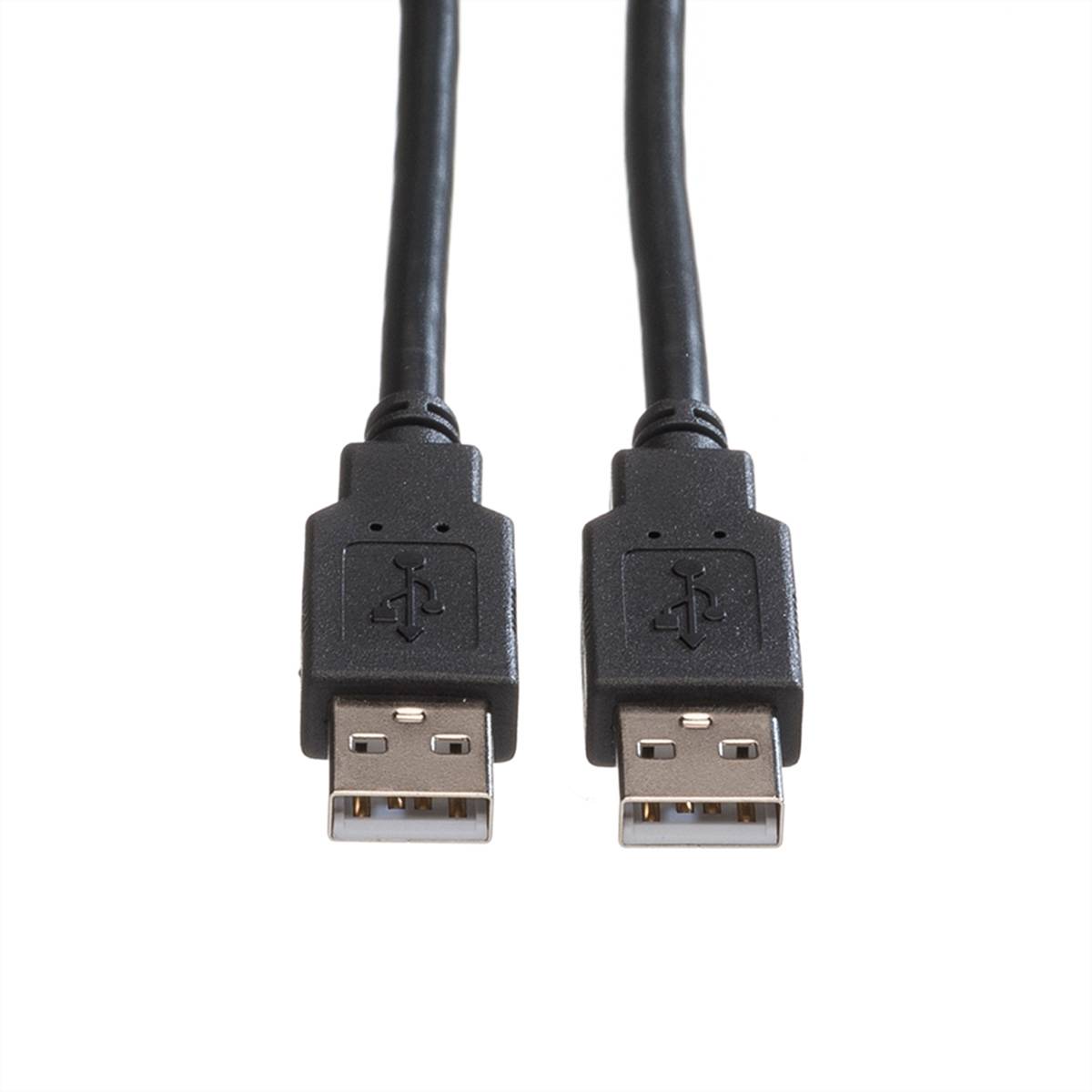 ROLINE USB 2.0 Kabel, Typ A-A, schwarz, 1,8 m