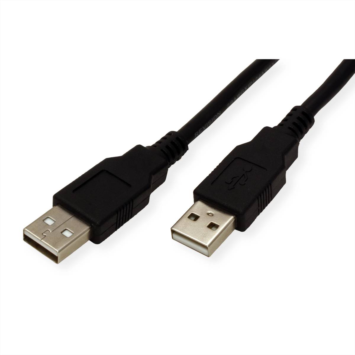 ROLINE USB 2.0 Kabel, Typ A-A, schwarz, 1,8 m