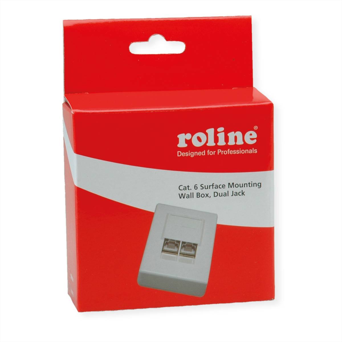ROLINE Kat.6 (Class E) Dose, geschirmt, Aufputz, elfenbein