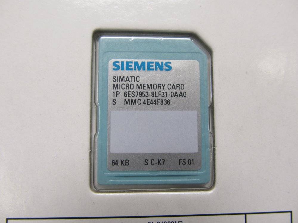 Siemens SIMATIC S7, Micro Memory Card for S7-300/C7/ET 200, 3, 3V Nflash, 64KB - 6ES7953-8LF30-0AA0 - 1 Stück