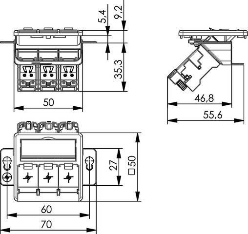 Telegärtner Modulaufnahme AMJ-S 3fach 100022967