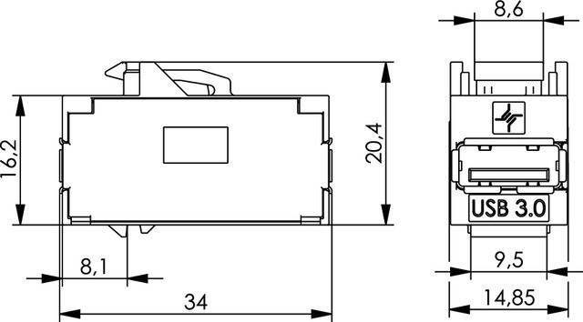 Telegärtner USB-Keystone 100023186