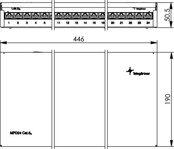 Telegärtner 100007019 24 Port Netzwerk-Patchpanel CAT 6a Reinweiß (RAL 9010) Bestückt