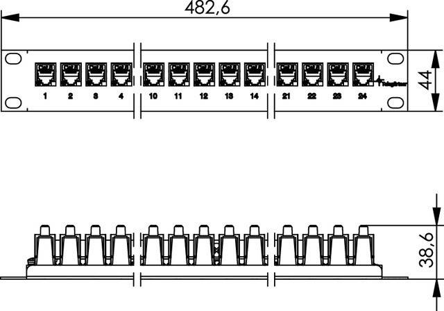 Telegärtner 19Z.-Modulträger 1HE 100007028