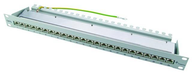 Telegärtner 100007034 24 Port Netzwerk-Patchpanel 483mm (19") CAT 6a 1 HE Schwarz Bestückt