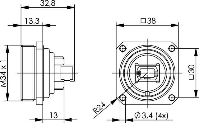 Telegärtner TOC Flanschset IP68 100007409