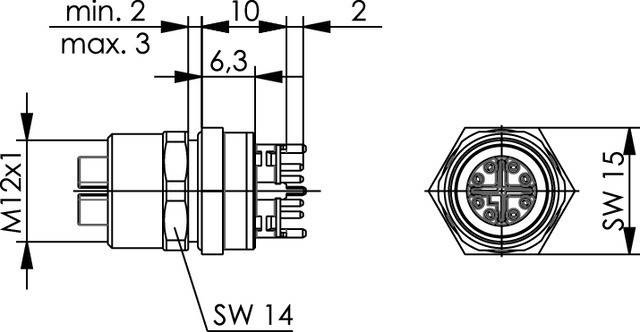 Telegärtner STX M12x1 EBB X-kod. 100007427