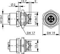 Telegärtner STX M12x1 EBB X-kod. 100007429
