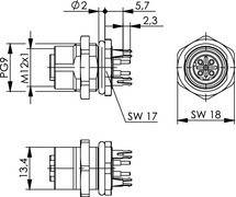 Telegärtner STX M12x1 EBB D-kod. 100007432