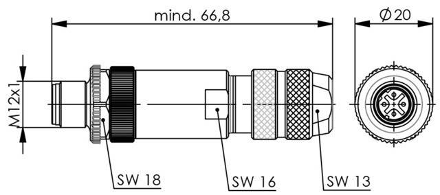 Telegärtner STX M12x1 KS D-kod. 100007500