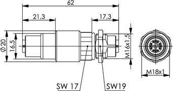 Telegärtner STX M12x1-M12x1 KU 100007538