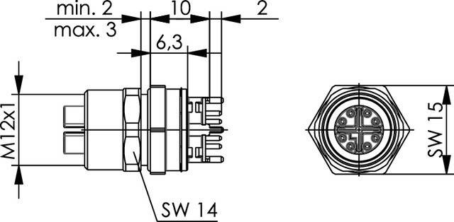 Telegärtner STX M12x1 EBB X-kod. 100007548
