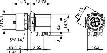 Telegärtner STX M12x1 EBB X-kod. 100007554