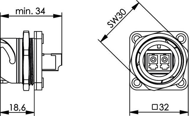 Telegärtner STX V1 Flanschset 100007579