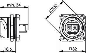 Telegärtner STX V1 Flanschset 100007578