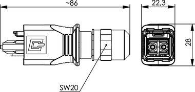 Telegärtner STX V14 2SC Steckerset 100007618