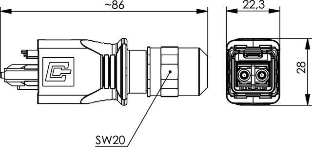 Telegärtner STX V14 2SC Steckerset 100007619