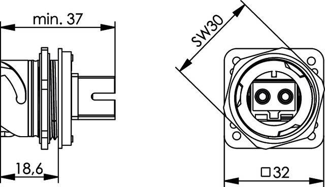 Telegärtner STX V1 Flanschset 100007623