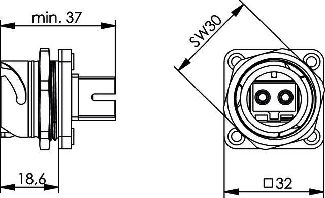 Telegärtner STX V1 Flanschset 100007625