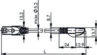 Telegärtner Patchkabel S/FTP C.6A 1,0m 100008092