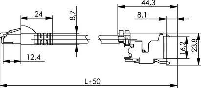 Telegärtner Patchk. Cat6A 3,0m CP-Link 100008498