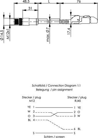 Telegärtner STX M12x1-RJ45 VL 100017289