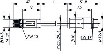 Telegärtner STX M12x1-M12x1 VL 100017375