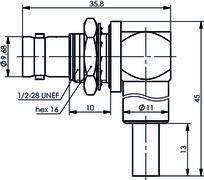 Telegärtner BNC-Kabelwinkeleinbaub. 100023373