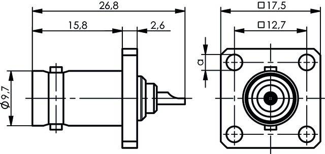 Telegärtner BNC-Flanschbuchse 100023397