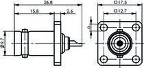 Telegärtner BNC-Flanschbuchse 100023402