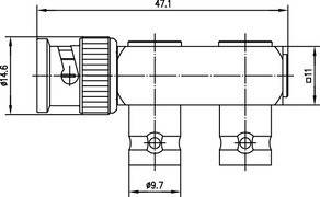 Telegärtner BNC T-Stück (M-F-F) 100023581