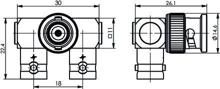 Telegärtner BNC Y-Winkeladapter 100023586
