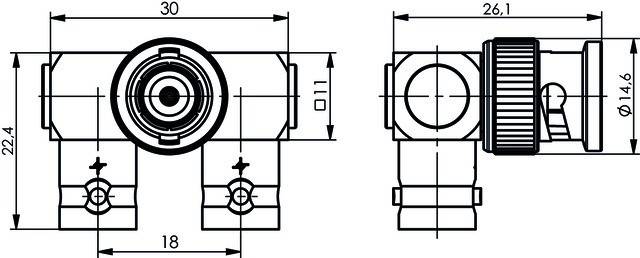 Telegärtner BNC Y-Winkeladapter 100023586