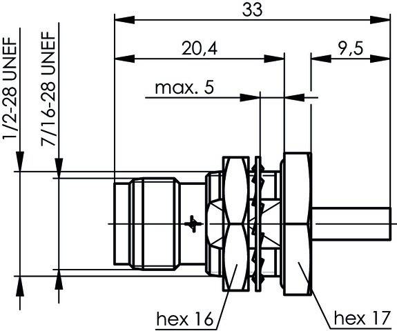 Telegärtner TNC-Einbaubuchse 50Ohm 100023771