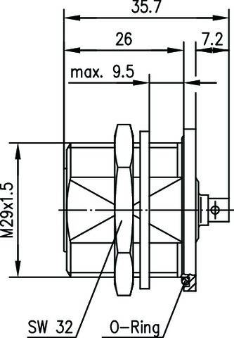 Telegärtner 7-16-KabelEinbaubuchse 100024450