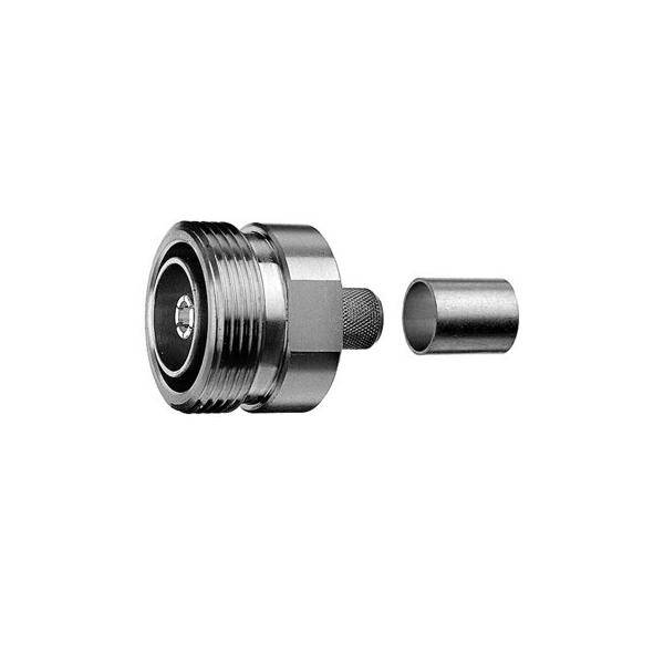 Eine Metallmechanikkomponente mit einer zylindrischen Form, die einen Gewindeabschnitt und einen ausgerichteten Deckelbereich aufweist, rechts getrennt.