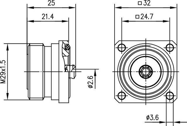Telegärtner 7-16-Gerätebuchse 100024495