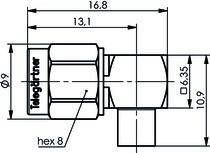 Telegärtner SMA-Kabelwinkelstecker AU 100024623