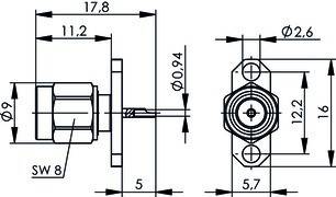 Telegärtner SMA-Flanschstecker 2-Loch 100024627
