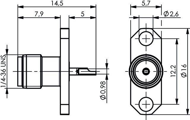 Telegärtner SMA-Flanschbuchse 2-Loch 100024676