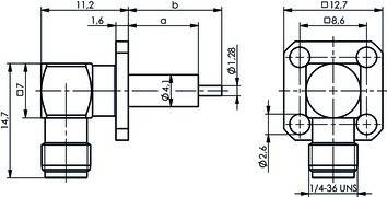 Telegärtner SMA-Winkeleinbaubuchse Au 100024705